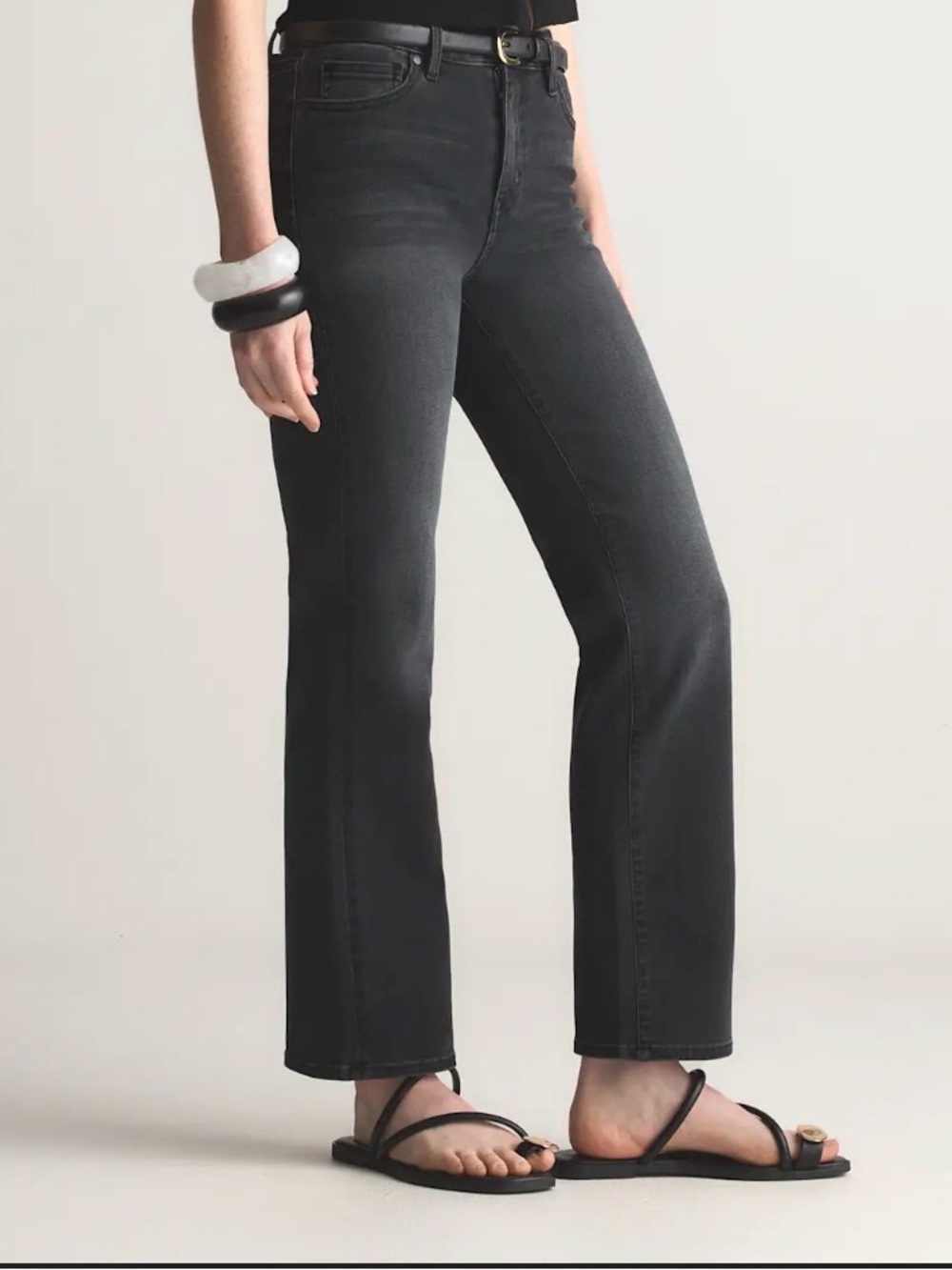 Quince Women's Straight Leg Jeans in Washed Black